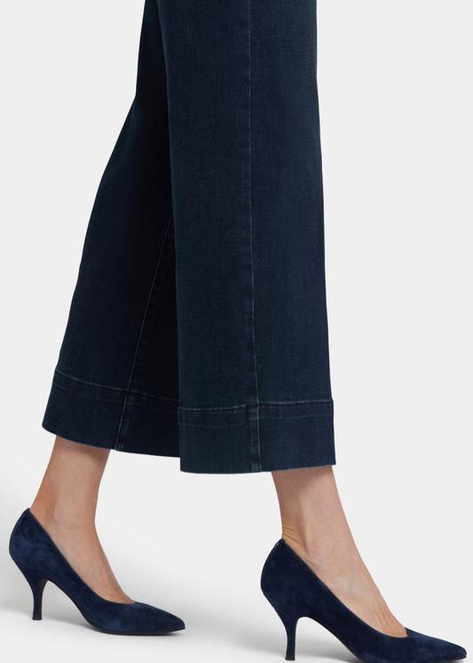 NYDJ - Teresa Wide Leg Ankle Jeans With 3" Hems - Obsidian Blue