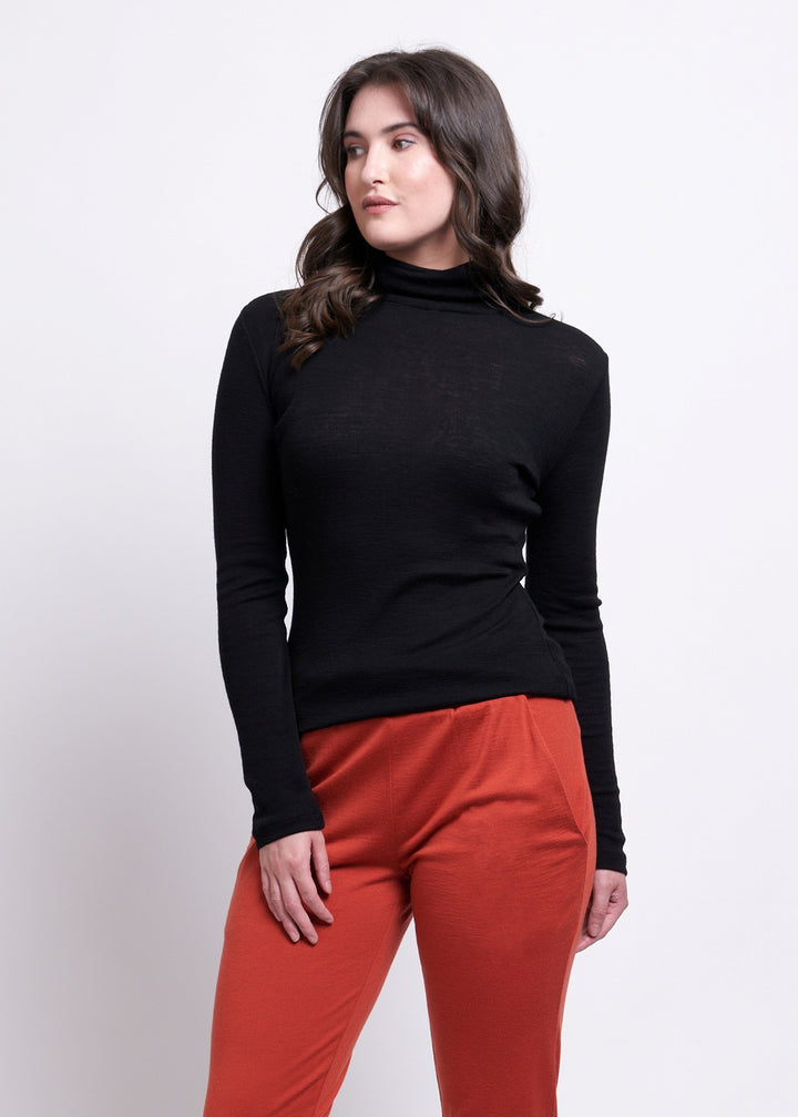 Foil - Fine Merino Polo Neck Top