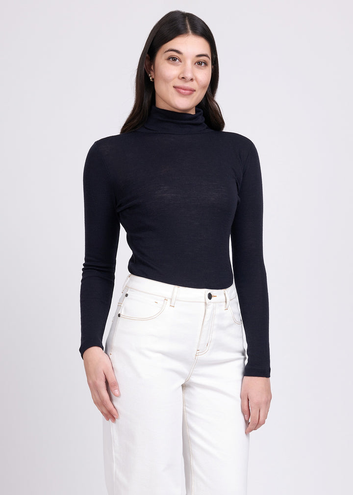 Foil - Fine Merino Polo Neck Top