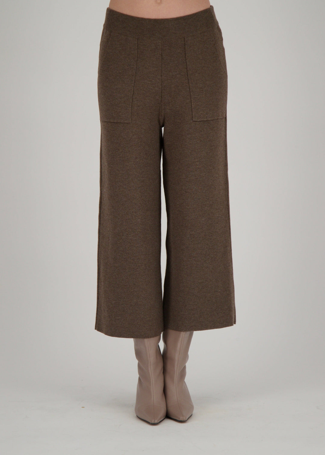 Spanner - Wide Leg Patch Pocket Knit Pant