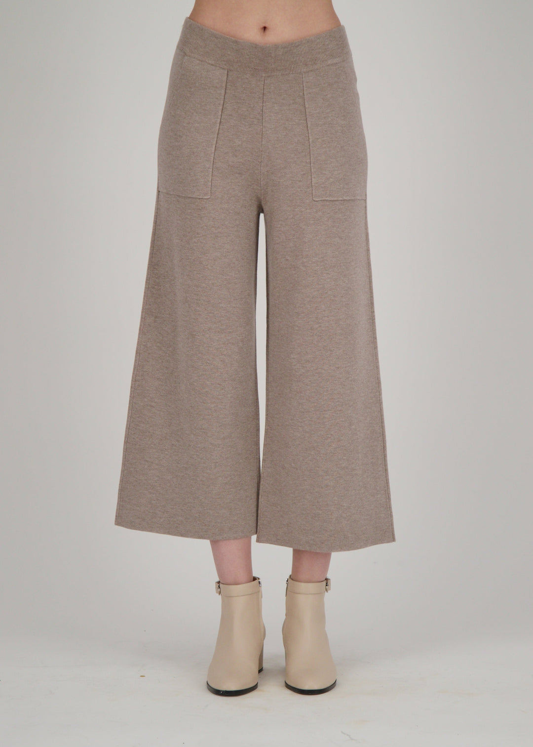 Spanner - Wide Leg Patch Pocket Knit Pant