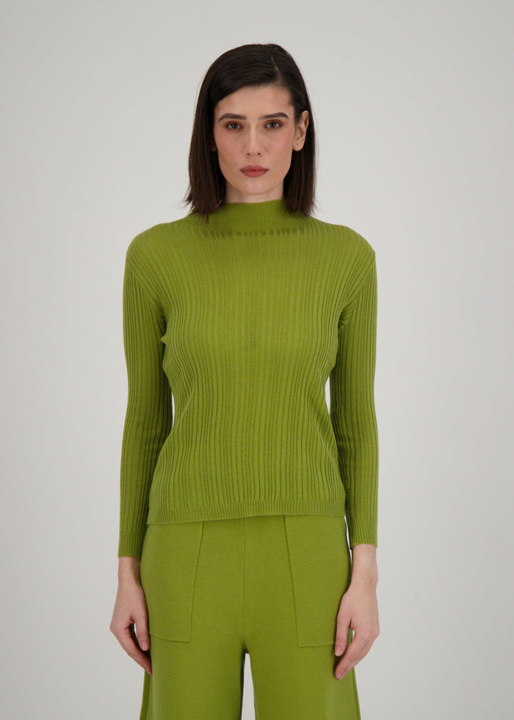 Spanner - Mock Neck Ribbed Sweater