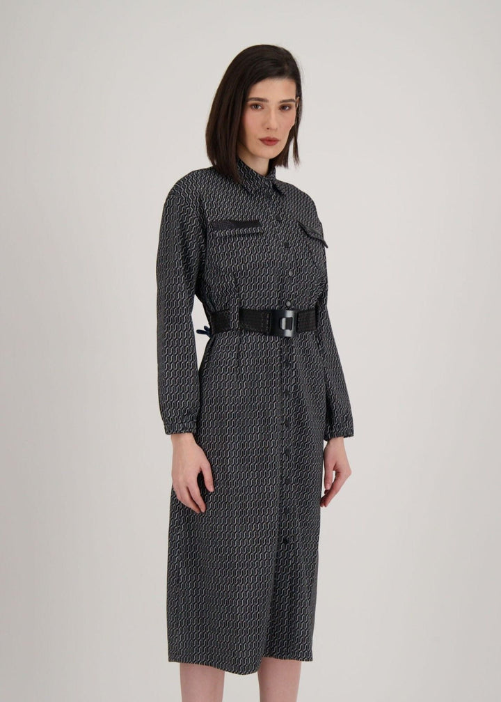 Spanner - Long Dress with Belted Waist