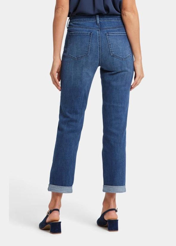 NYDJ - Margot Girlfriend Jeans with Striped Patch - Moonlight