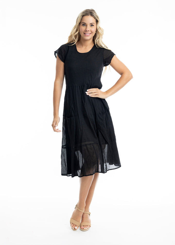 Orientique - Essentials Cotton Gauze Bias Dress with Pockets