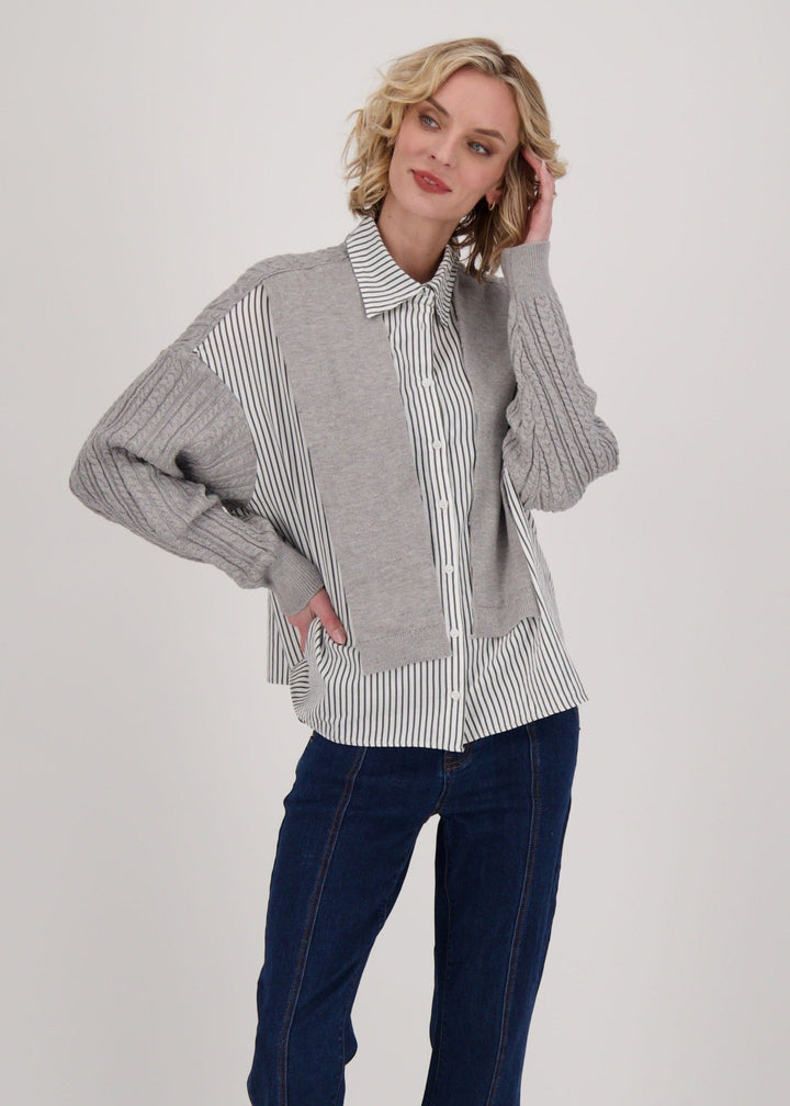 Gabby Isabella - Shirt With Tie-Up Sweater Wrap Around