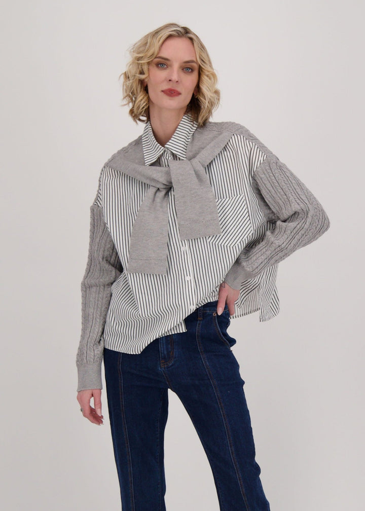 Gabby Isabella - Shirt With Tie-Up Sweater Wrap Around