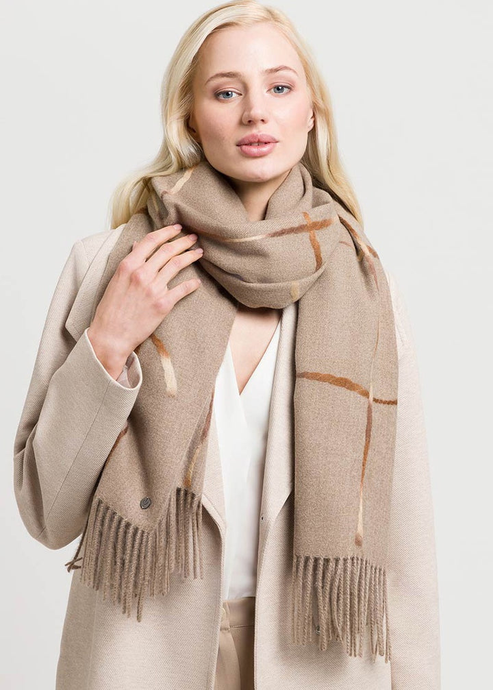 V Fraas - Needle Punch Grid Wrap Scarf