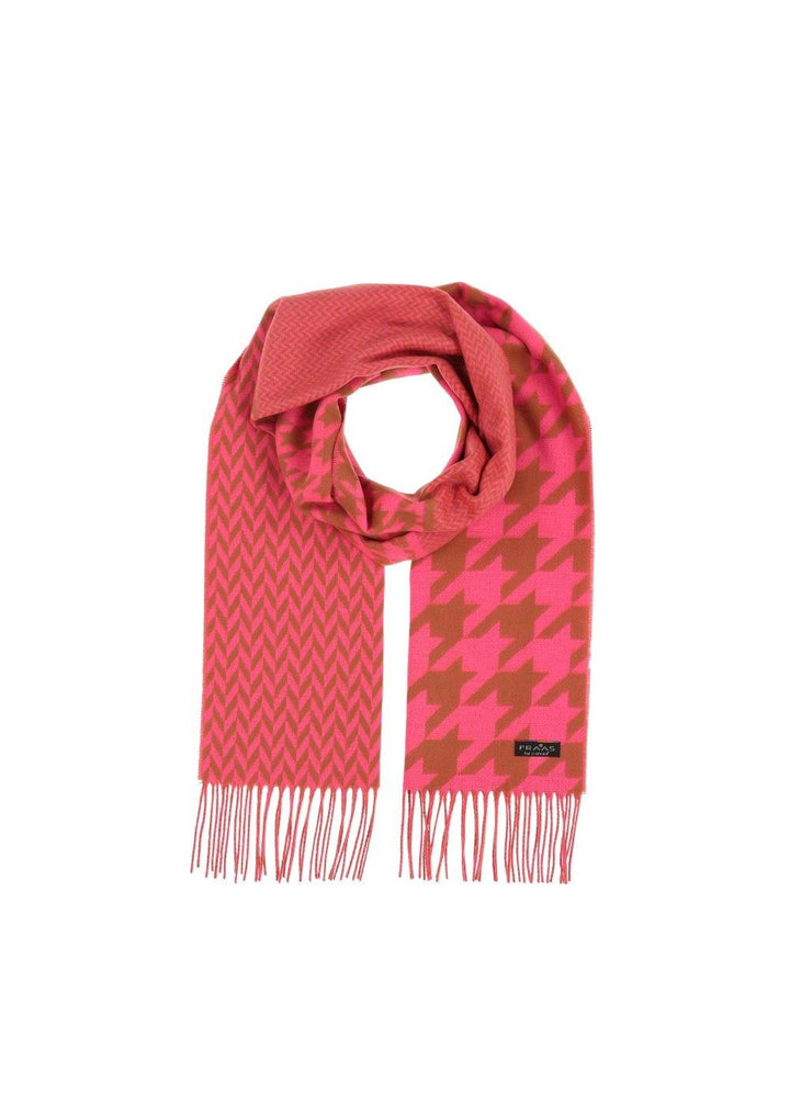 V Fraas - Patchwork Houndstooth Cashmink Scarf