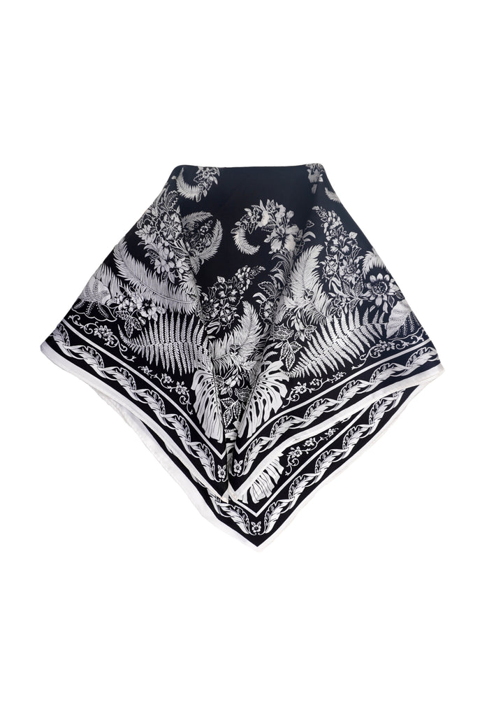 Tom & Eva - B&W Palm Silk Neckerchief