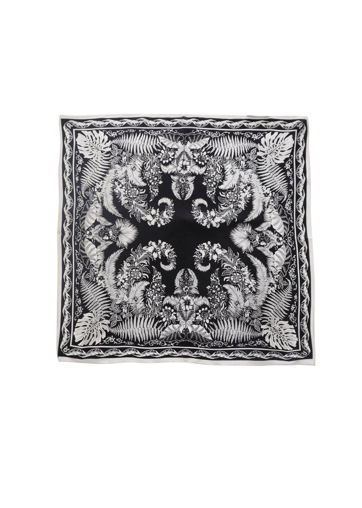 Tom & Eva - B&W Palm Silk Neckerchief