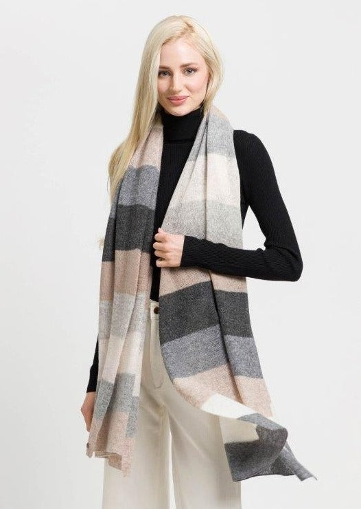 V Fraas - Oversized Multi Knit Stripe Scarf