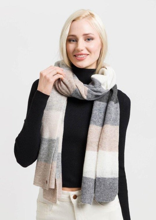 V Fraas - Oversized Multi Knit Stripe Scarf