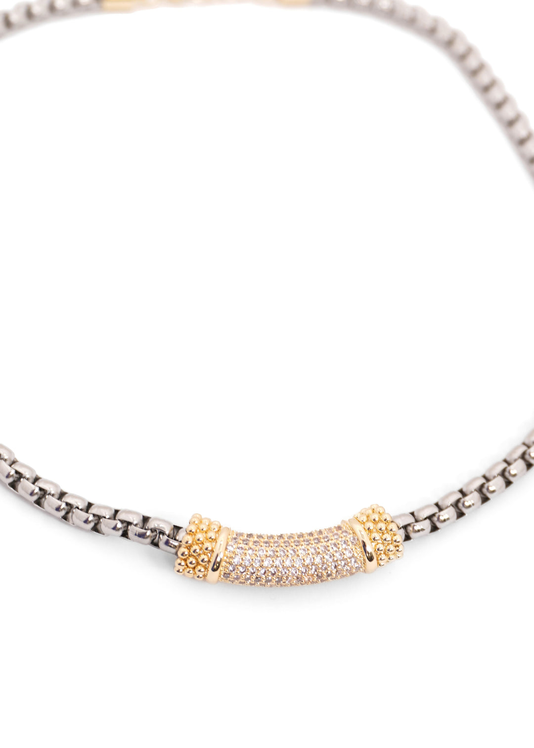 Mixed Metals Tube Necklace