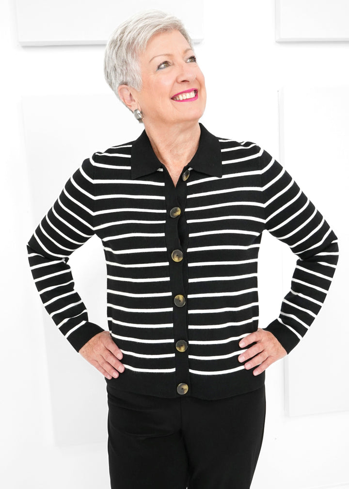 Carre Noir - Stripe Cardigan