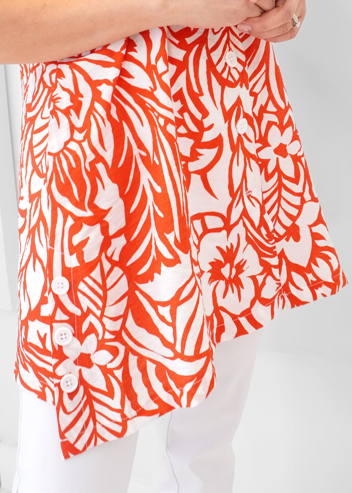 Carre Noir - Floral Lines Sleeveless Top