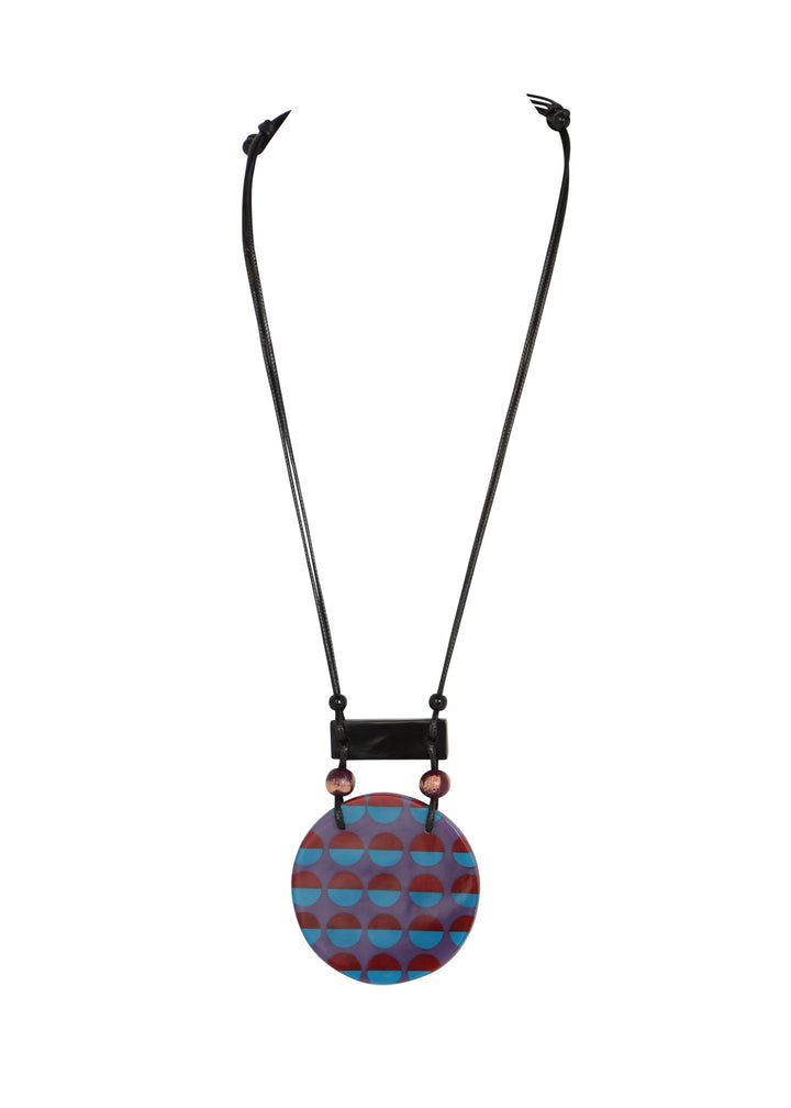 Merx - Printed Resin Circle Pendant Necklace