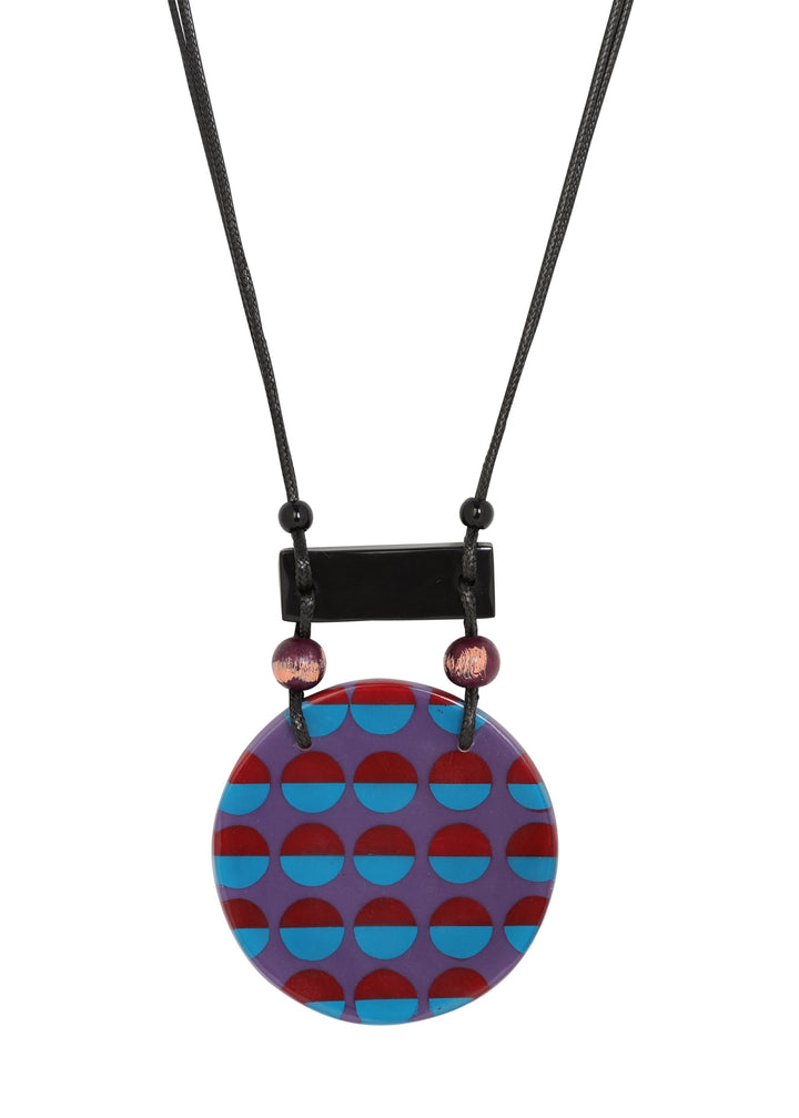 Merx - Printed Resin Circle Pendant Necklace