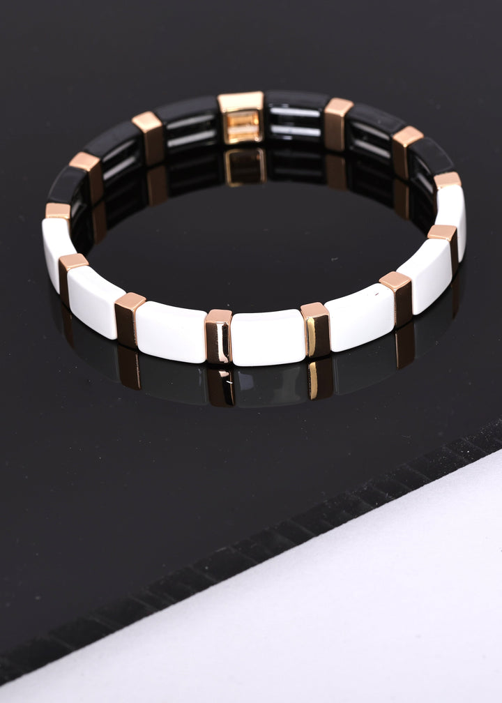 Merx - B&W Enamel Tile Bracelet