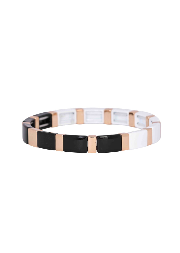 Merx - B&W Enamel Tile Bracelet