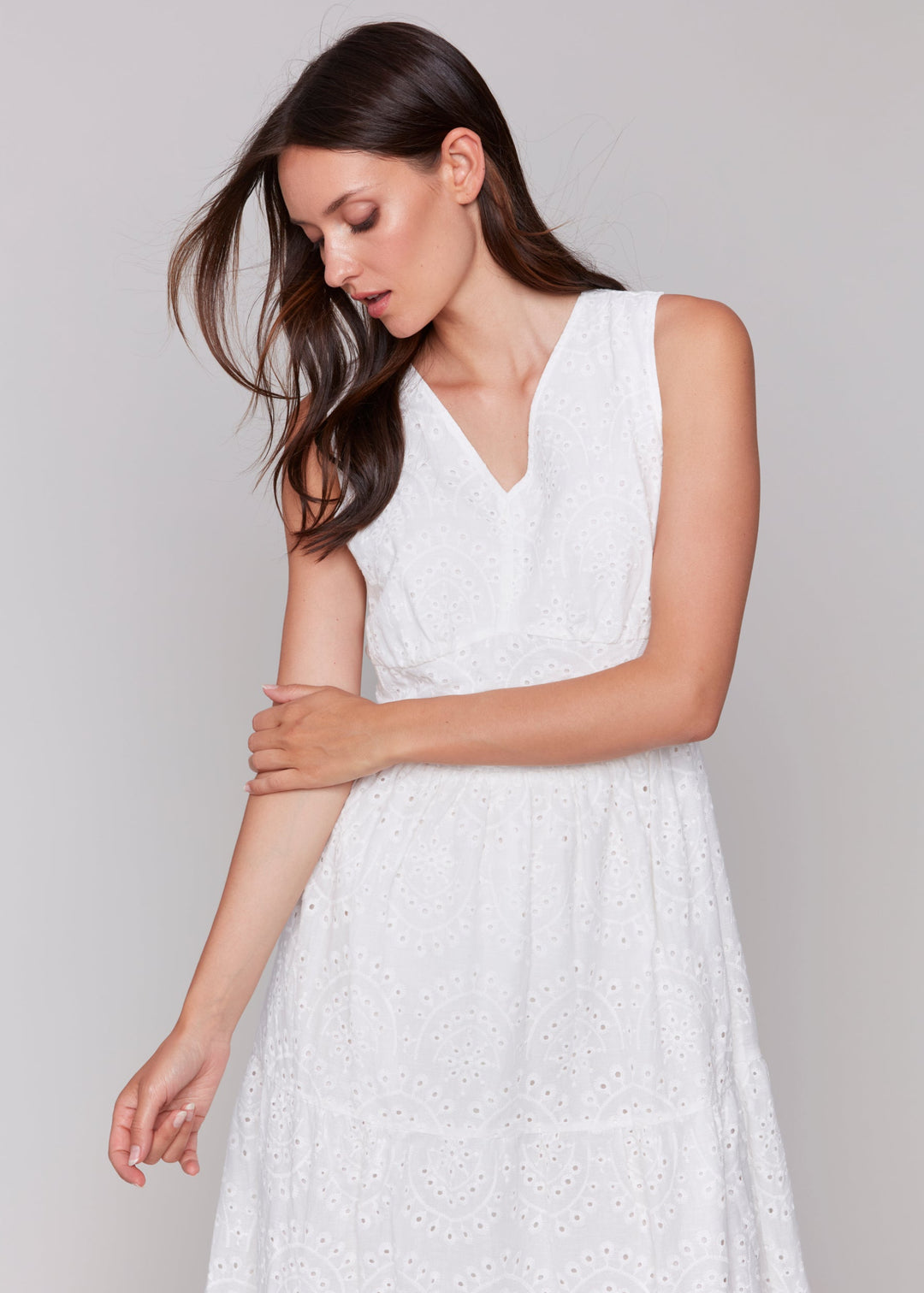 Charlie B - Sleeveless Eyelet Maxi Dress