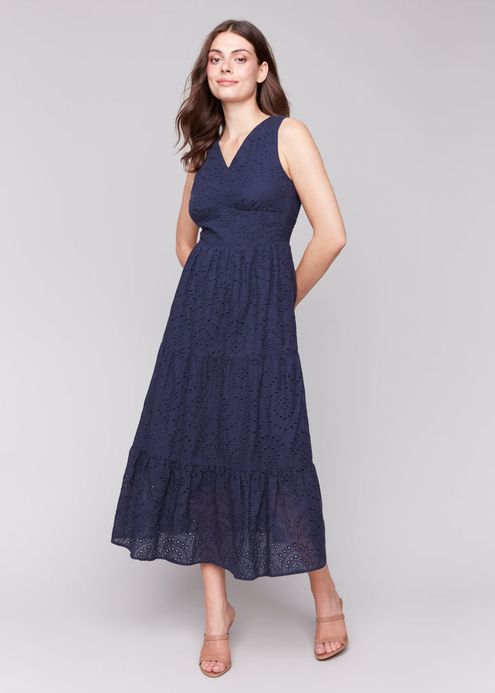 Charlie B - Sleeveless Eyelet Maxi Dress