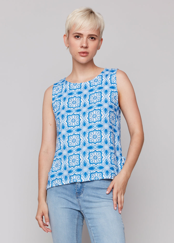 Charlie B - Printed Sleeveless Top With Side Ties