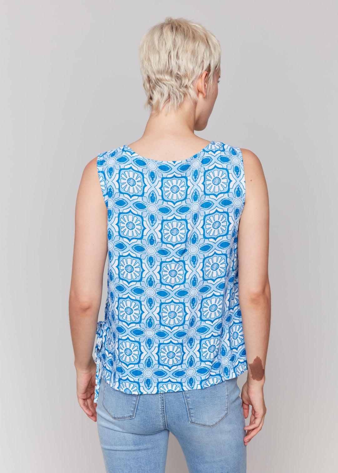 Charlie B - Printed Sleeveless Top With Side Ties