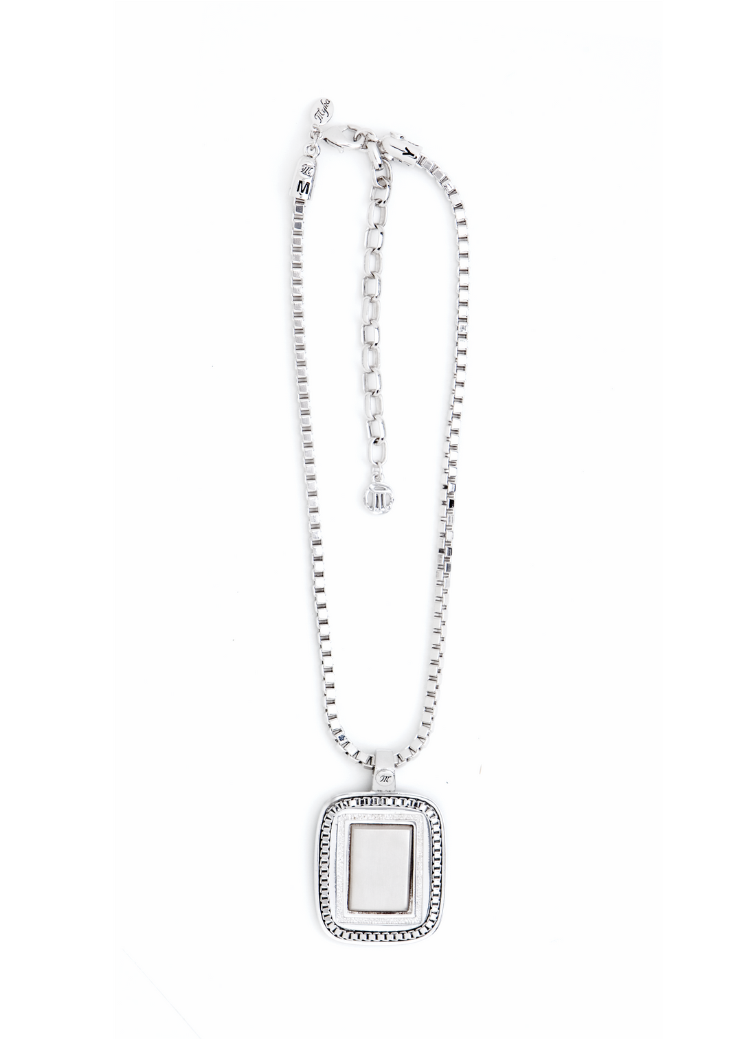 Myka - Box Chain Rectangular Pendant Choker Necklace