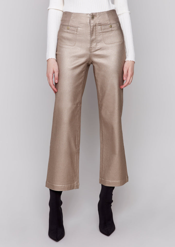 Charlie B - Shimmery Twill Welt Pocket Pant