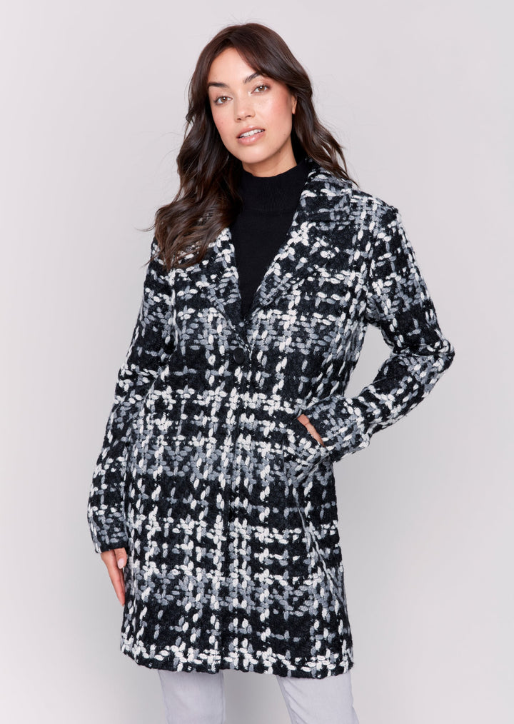 Charlie B - Straight Cut Plaid Coat