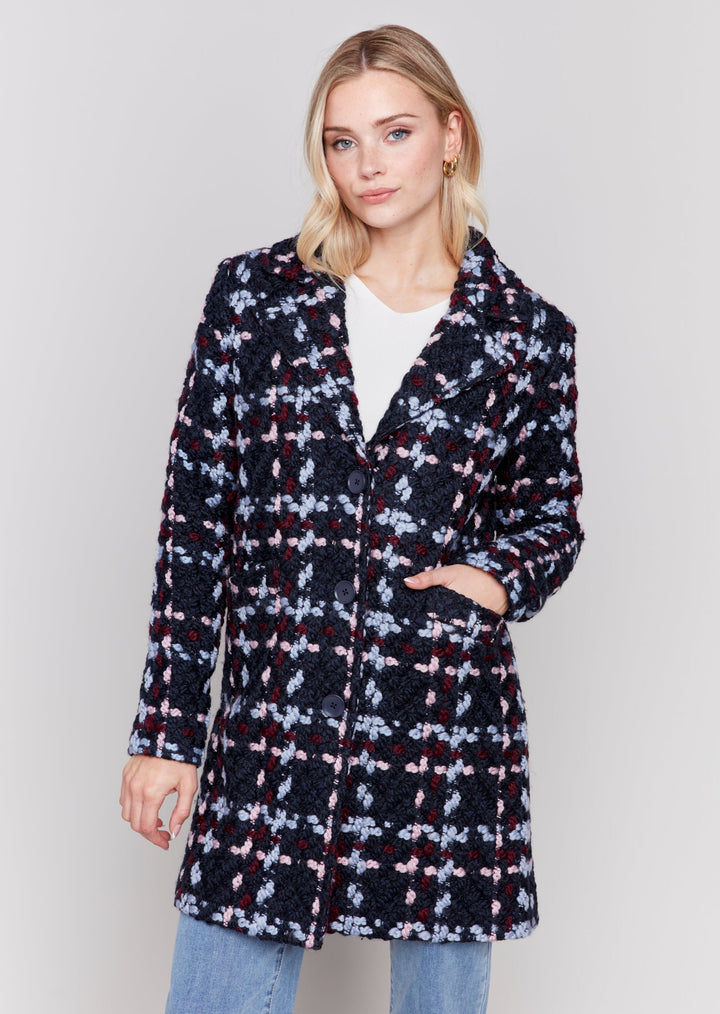 Charlie B - Straight Cut Plaid Coat