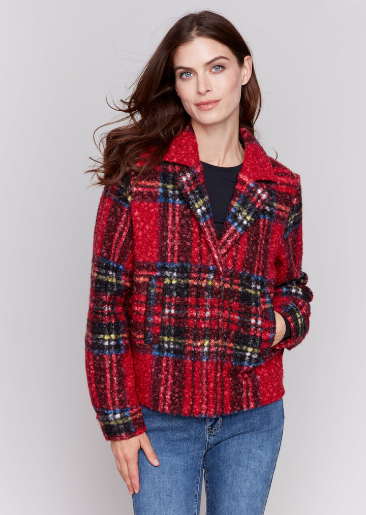 Charlie B - Plaid Short Boucle Jacket