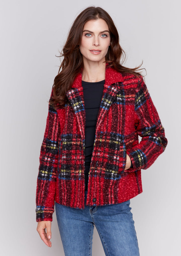 Charlie B - Plaid Short Boucle Jacket