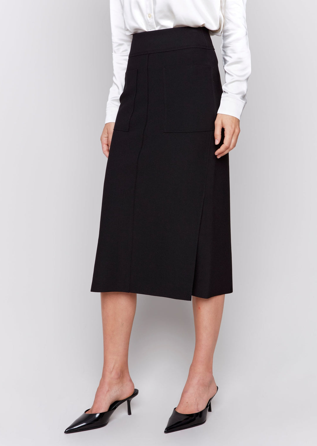 Charlie B - Knee Length Side Slit Skirt