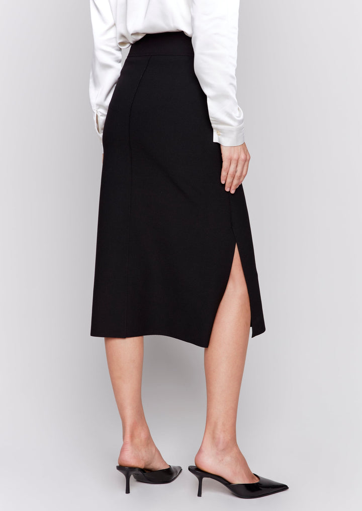 Charlie B - Knee Length Side Slit Skirt