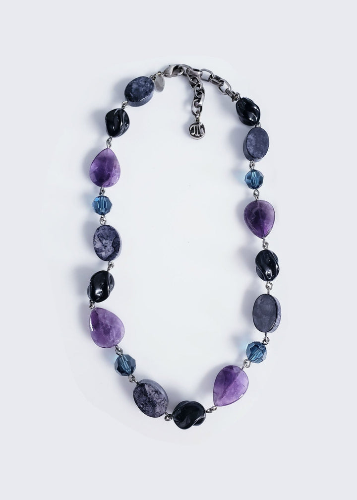 Myka - Convertible 2-In-1 Violet Beaded Necklace & Bracelet