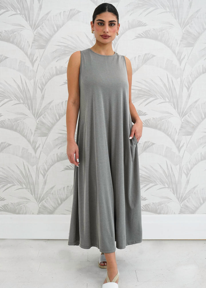 Alembika - Pinstripe Sleeveless Maxi Dress