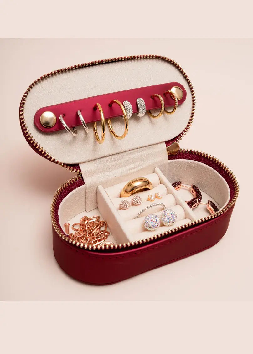 Hilberg & Berk - Small Merlot Travel Jewelry Case