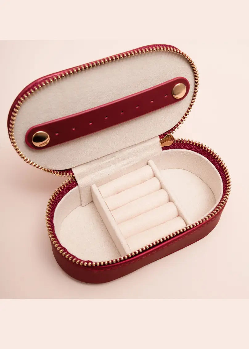 Hilberg & Berk - Small Merlot Travel Jewelry Case