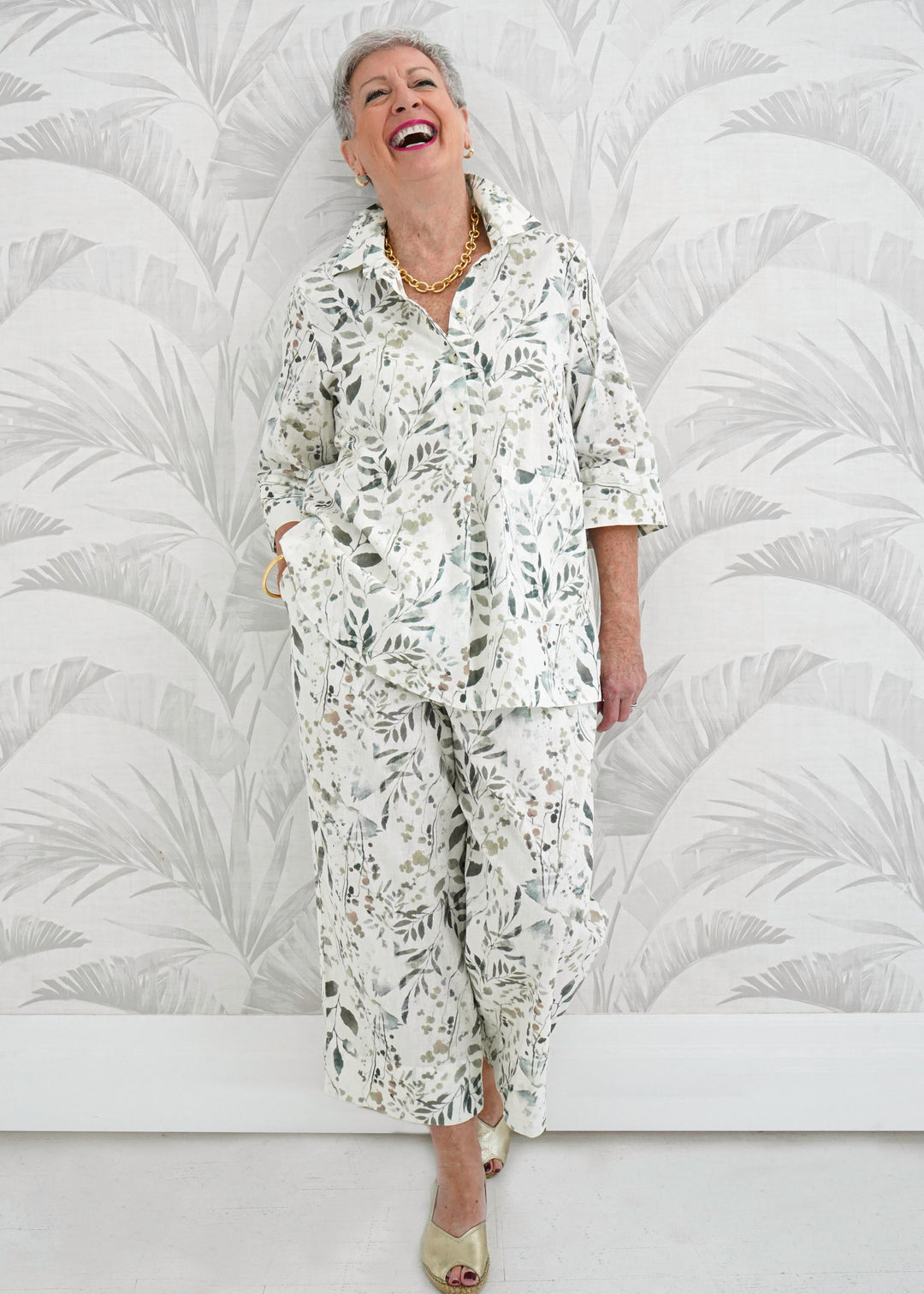 Alembika - Floral Linen Pant