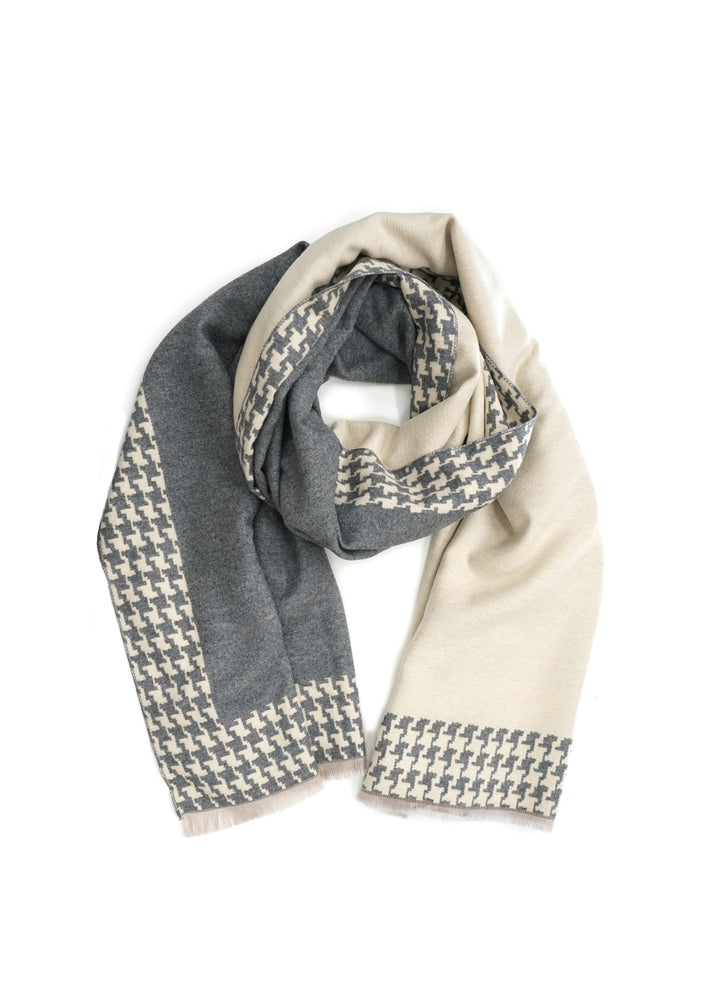 Difirenze - Reversible Houndstooth Border Scarf