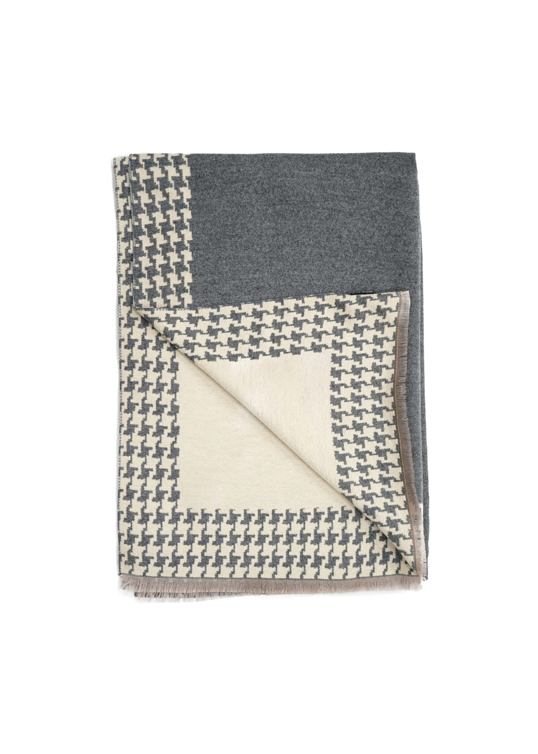 Difirenze - Reversible Houndstooth Border Scarf