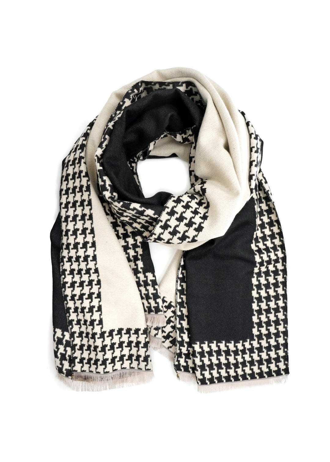 Difirenze - Reversible Houndstooth Border Scarf