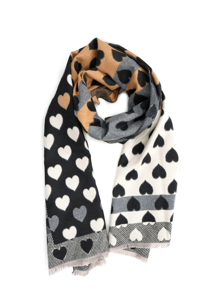 Tom & Eva - Reversible Stripe Hearts Scarf