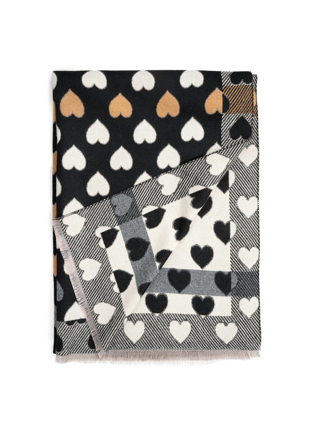 Tom & Eva - Reversible Stripe Hearts Scarf