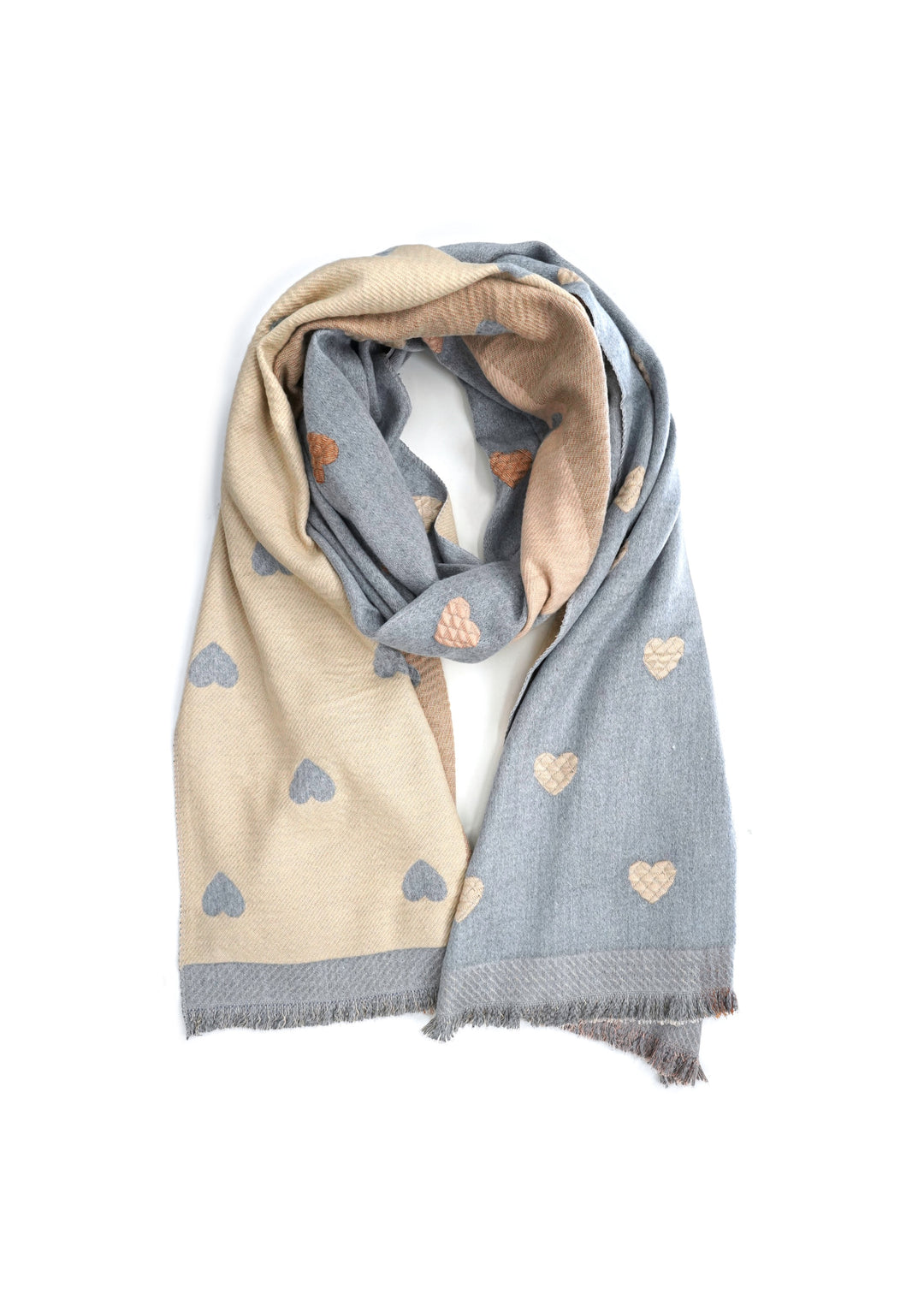 Tom & Eva - Reversible Quilted Hearts Scarf