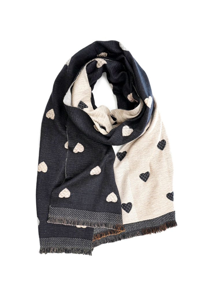 Tom & Eva - Reversible Quilted Hearts Scarf