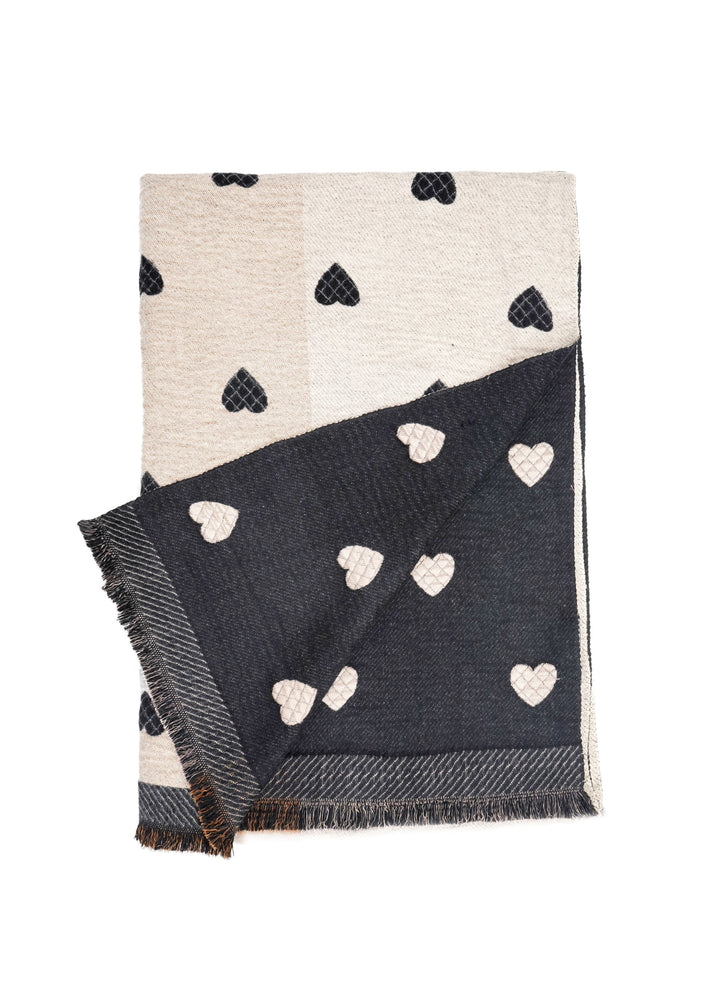 Tom & Eva - Reversible Quilted Hearts Scarf