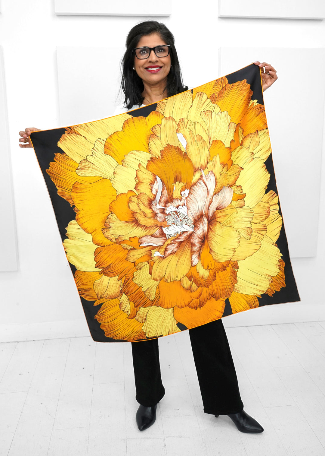 Tom & Eva - Reversible Floral Silk Scarf